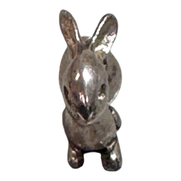 Sterling Silver Miniature Bunny Figurine 13g Collectible Animal Sculpture Easter - Picture 2 of 9